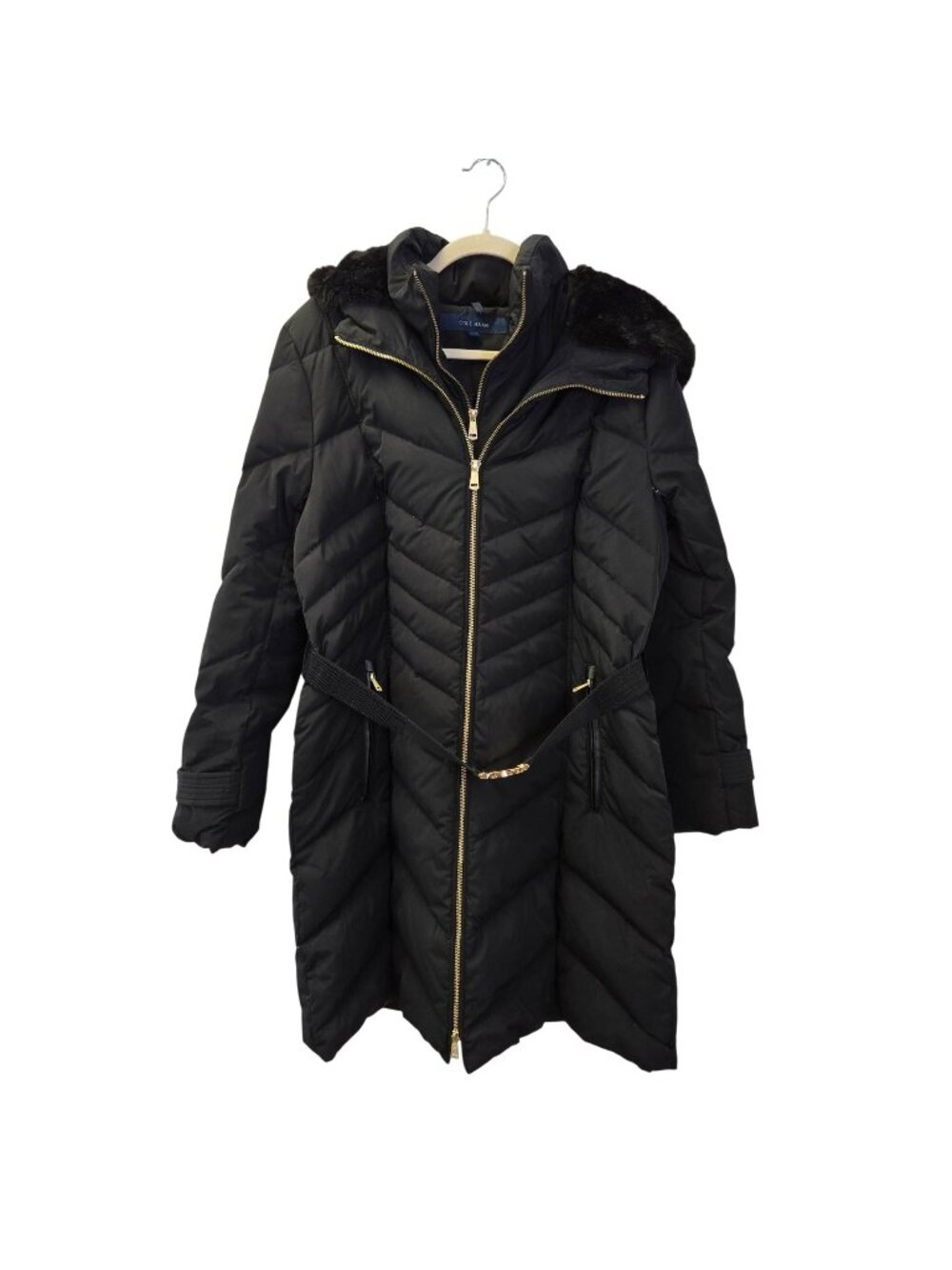 Cole Haan Partially Down Filled Hooded and Belted Puffer Coat Size XL